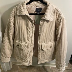 H&M cream corduroy oversized jacket Size M